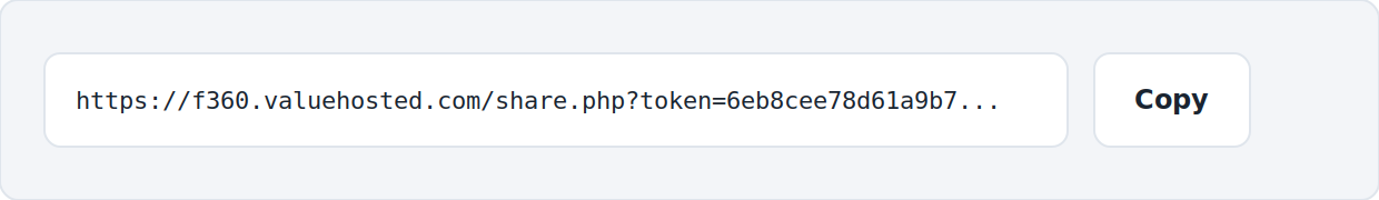 Generated one-time link with Copy button